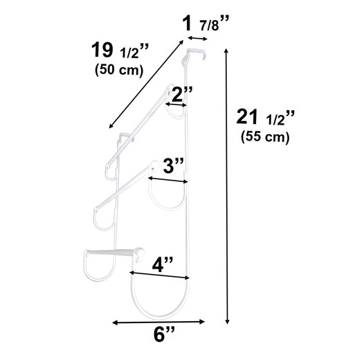 Evideco Overthedoor 3 Bars Towel Rack Holder White Metal & Reviews